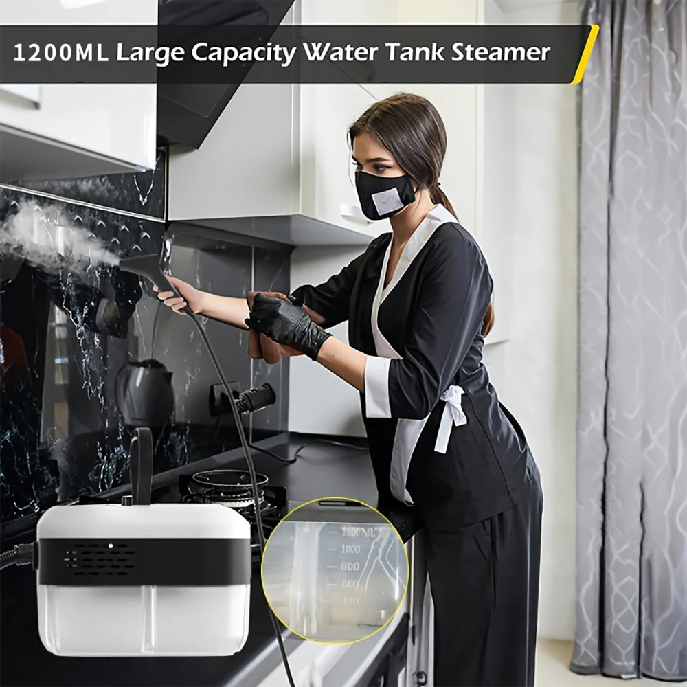 (image for) 1500W Handheld High Pressure Steam Cleaner Household Steam Cleaner Suitable For Kitchen Fumes Sofas Small Air Conditioners Washing Machines