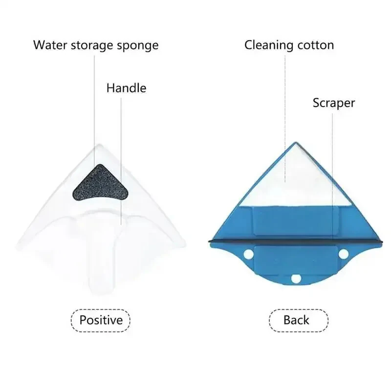 (image for) Magnetic Window Cleaner Brush Double-Sided Glass Cleaning Tool Strong Magnet Safety Rope Red Blue ABS PP 3-8mm Glass Thickness High-Rise Home Windows Car Mirrors