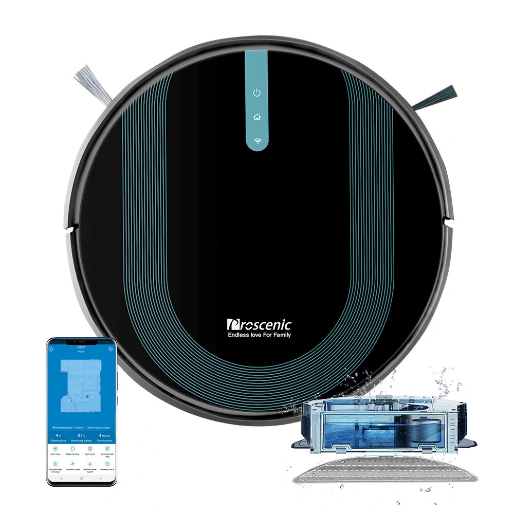 (image for) [US direct] Proscenic 850T Smart Robot Cleaner 3000Pa Suction Three Cleaning Modes 250ml Dust Collector 200ml Electric Water Tank Alexa Google Home App Control
